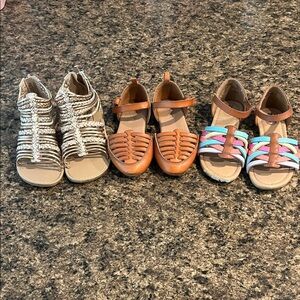 3 pairs of Toddler Sandals size 10